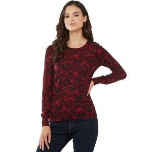 Michael Kors Glam Lace Print Crew Neck Sweater